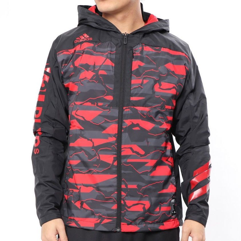 お買い得，限定セール アディダス adidas 定価11550円 メンズ 野球 迷彩 カモフラ 裏起毛 ウィンド ジャケット 黒赤 Lサイズ DM8702-L 二 QWER(アディダス)｜売買されたオークション情報、yahooの商品情報をアーカイブ公開 ジャージ