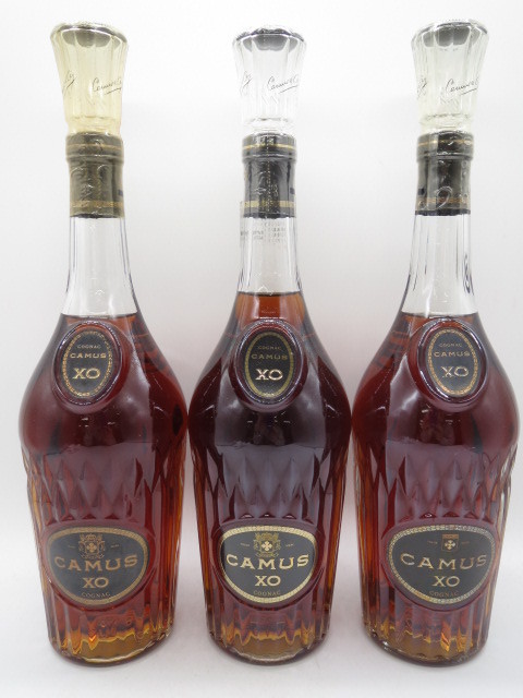 未開栓 洋酒 カミュ XO ロングネック CAMUS 700ml 40% 3本セット ブランデー コニャック 送料無料