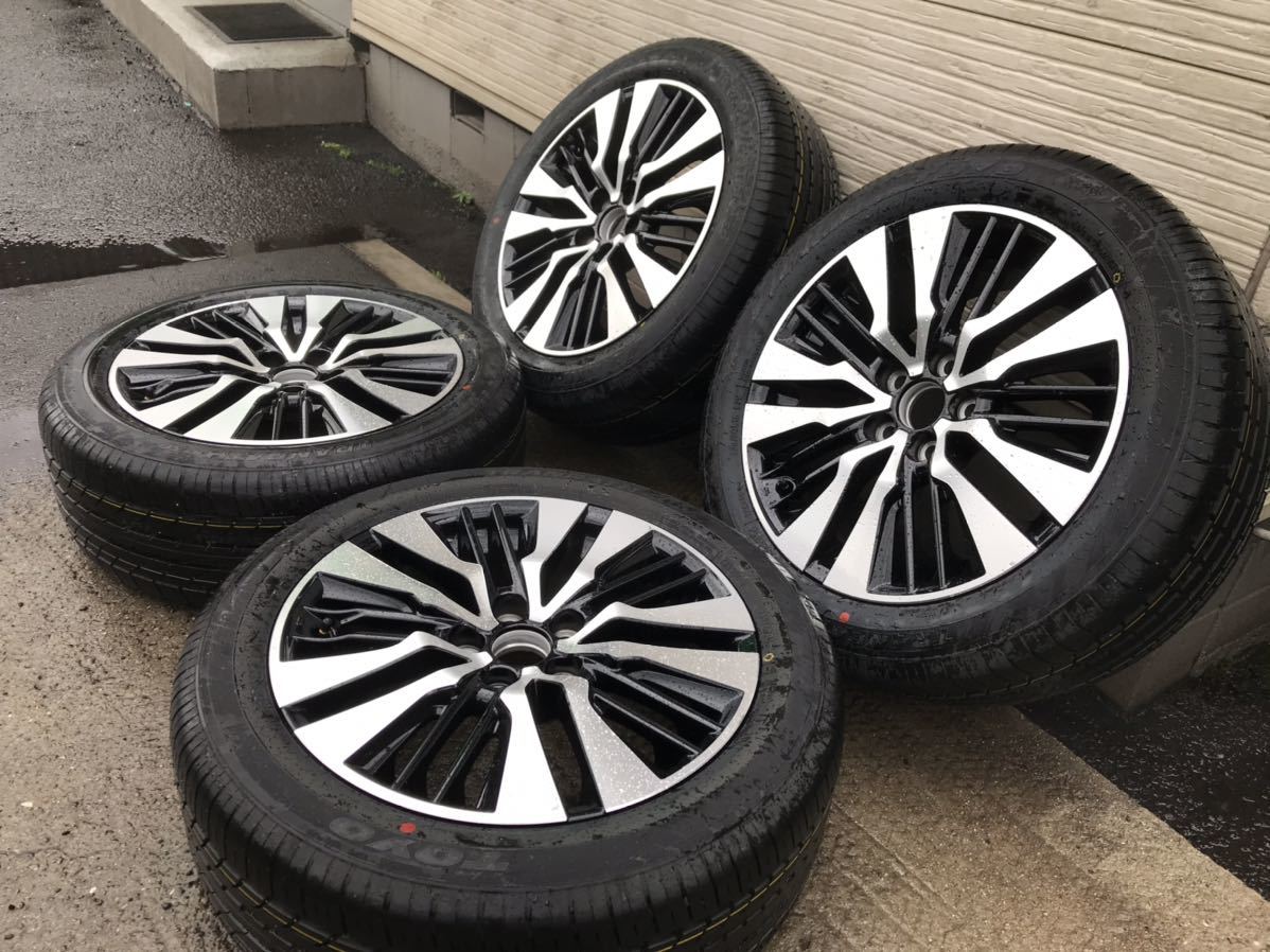 ★新車外し★トヨタ30新型アルファードヴェルファイア後期純正ホイール18インチ7.5J+45PCD114.3★切削光輝ブラック★新品タイヤ★_2