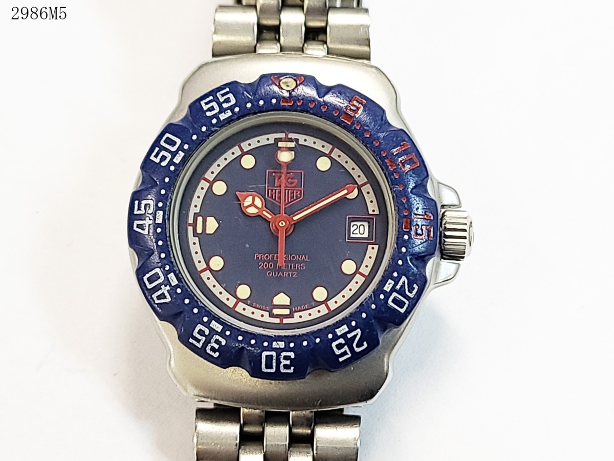 【格安，セール】 稼働品 TAG HEUER タグホイヤー Professional 200M フォーミュラ１ WA1410 クォーツ 3針 デイト ネイビー レディース 腕時計 2986M5⑯(フォーミュラ)｜売買されたオークション情報、yahooの商品情報をアー フォーミュラ