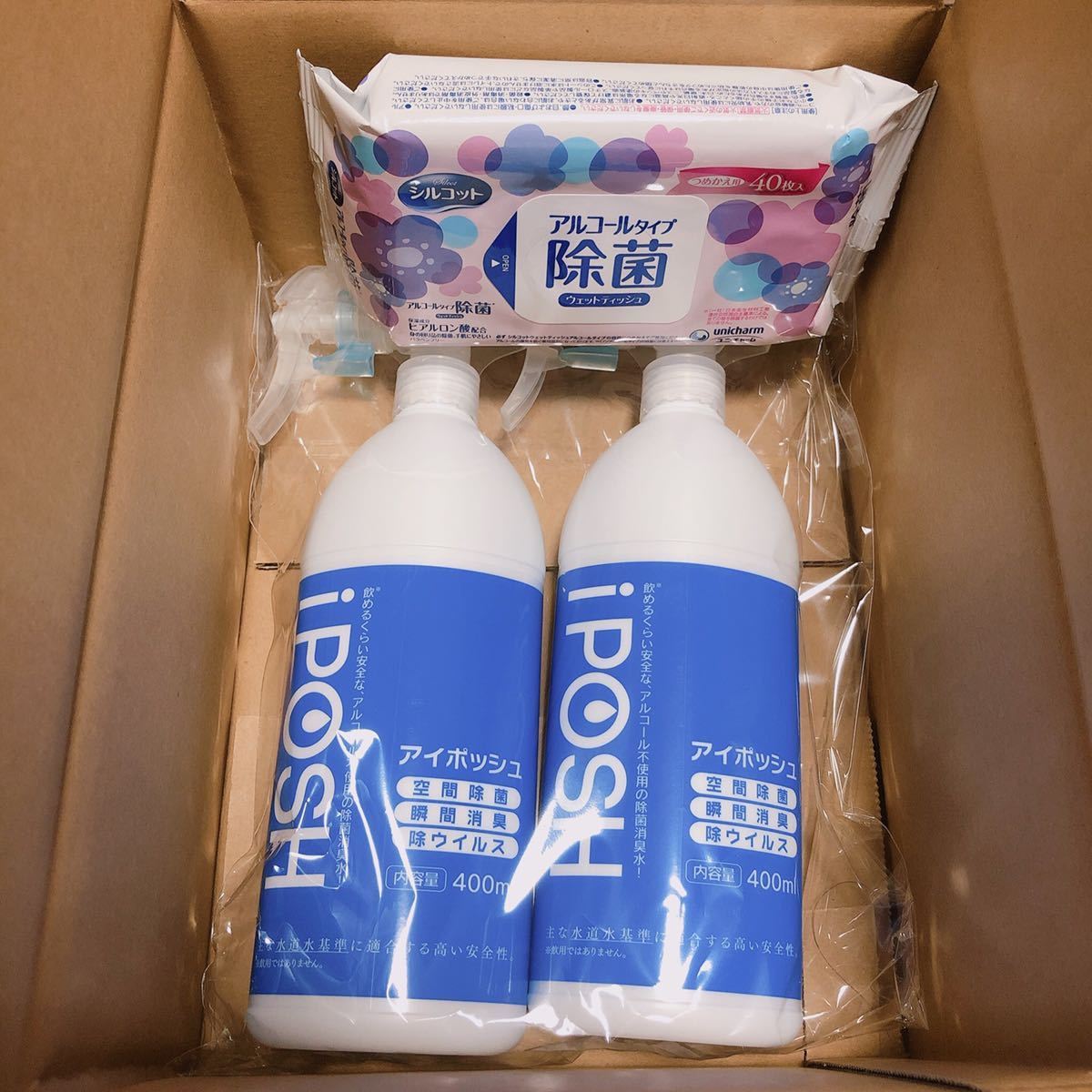 iposh アイポッシュ　400ml 2本　シルコット　アルコールタイプ　ウエットティッシュ詰め替え用付き
