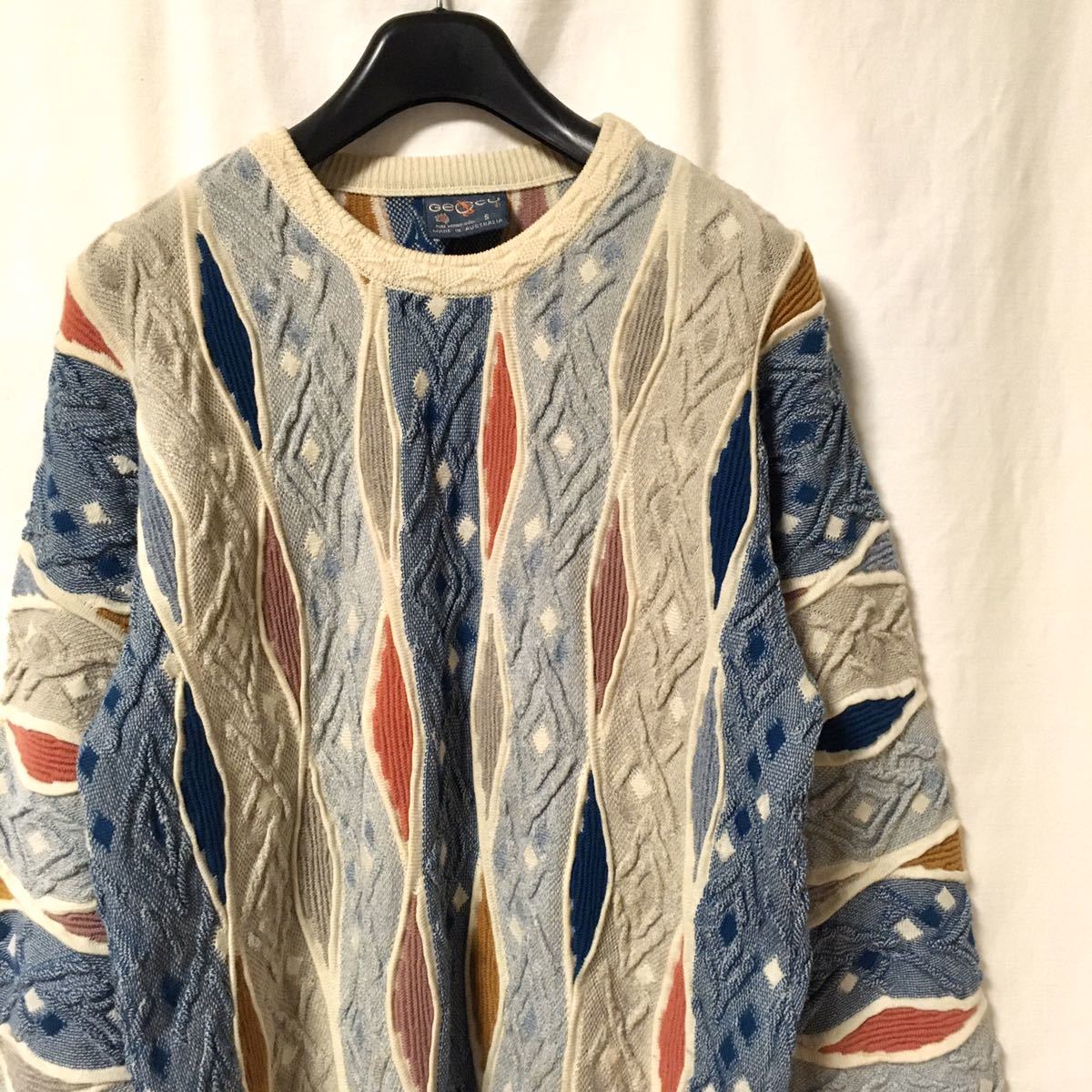 90s ヒップホップ 2pac GECCU 3D編み ニットセータービンテージ 