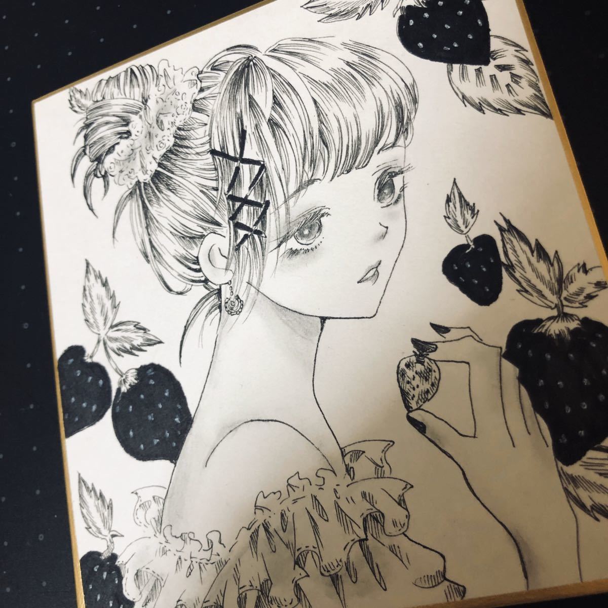オリジナルモノクロ手描きイラスト いちご 手描きイラスト 売買されたオークション情報 Yahooの商品情報をアーカイブ公開 オークファン Aucfan Com