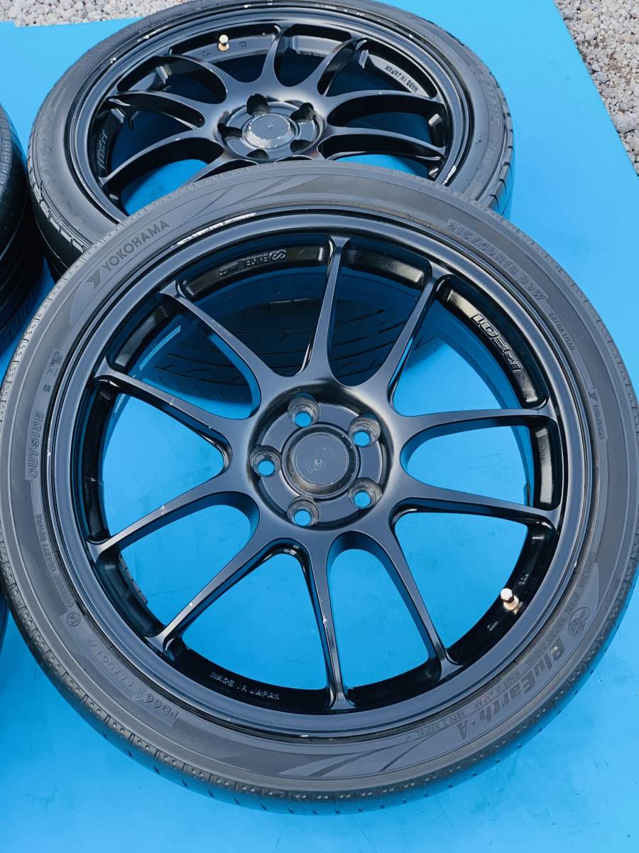 中古ホール付タイヤ 4本 ENKEI RACING 18×7JJ 215/45/18 YOKOHAMA 2015