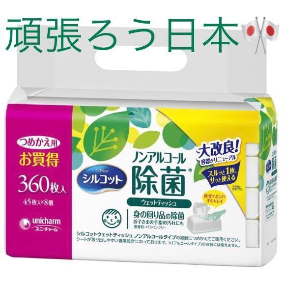 ★シルコット★除菌ウェットティッシュ★ノンアルコールタイプ★つめかえ用★45枚入×8個★5パック★計1800枚★1円スタート★_2