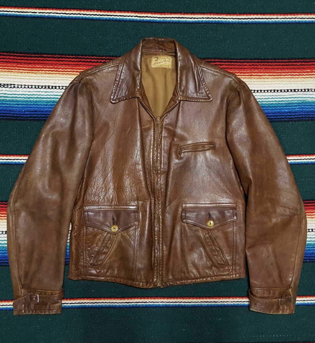 30s ヴィンテージ Admiral Byrd ハトメ ホースハイド レザー