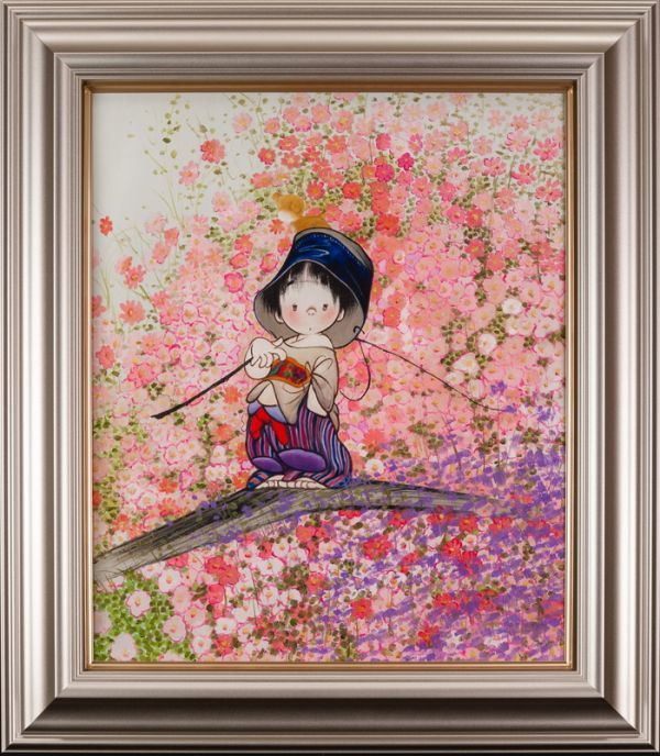 油絵「秋桜」F8号