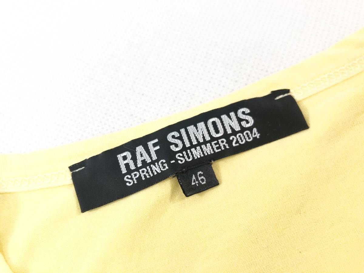 2004SS RAF SIMONS ラフシモンズ 宗教期 ストレッチ Tシャツ 黄 size46 