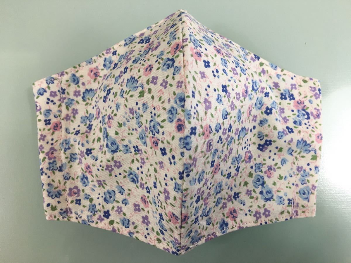 マスクカバー　インナーマスク　幼児～小学低学年用　ダブルガーゼ　ハンドメイド　立体　1枚　花柄_1