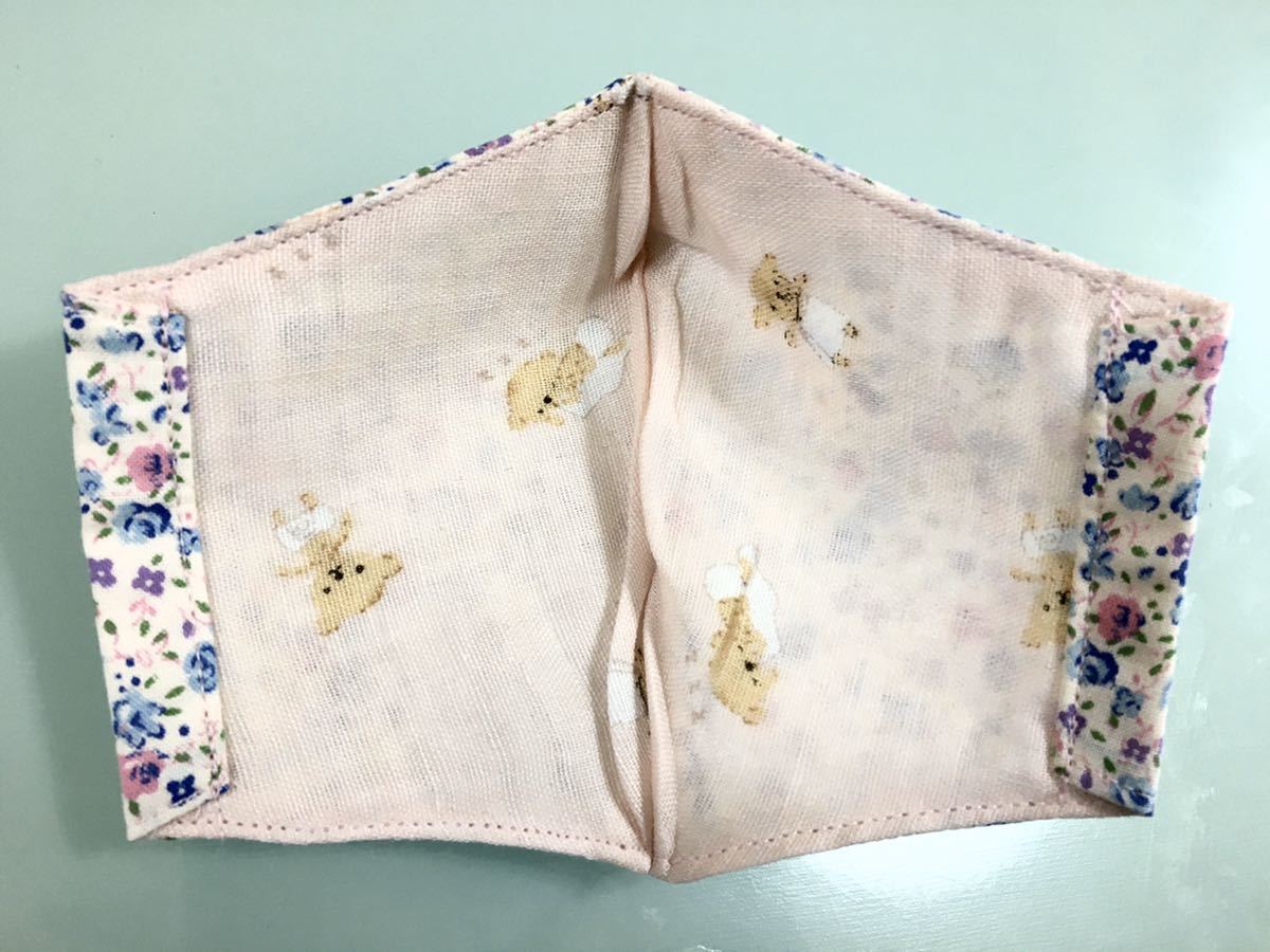 マスクカバー　インナーマスク　幼児～小学低学年用　ダブルガーゼ　ハンドメイド　立体　1枚　花柄_2