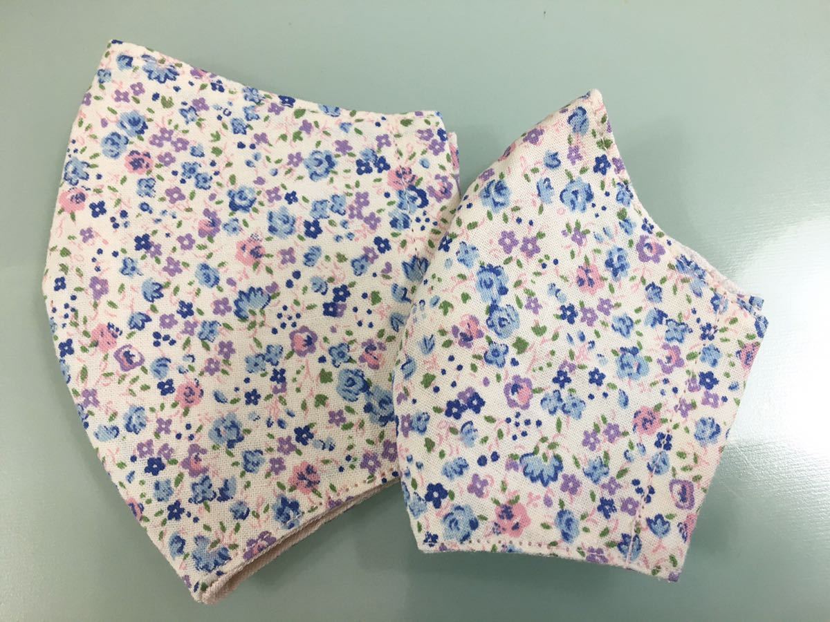 マスクカバー　インナーマスク　幼児～小学低学年用　ダブルガーゼ　ハンドメイド　立体　1枚　花柄_4