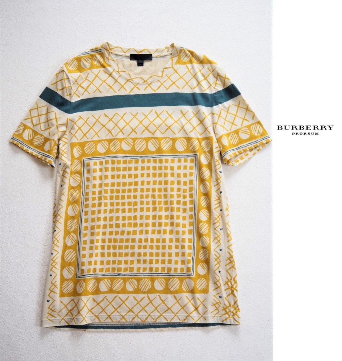 驚きの破格値，正規品 BURBERRY PRORSUM バーバリープローサム イタリア製 総柄 プリントカットソー sizeL Tシャツ トップス(半袖Tシャツ)｜売買されたオークション情報、yahooの商品情報をアーカイブ公開 - オークファン 男性用