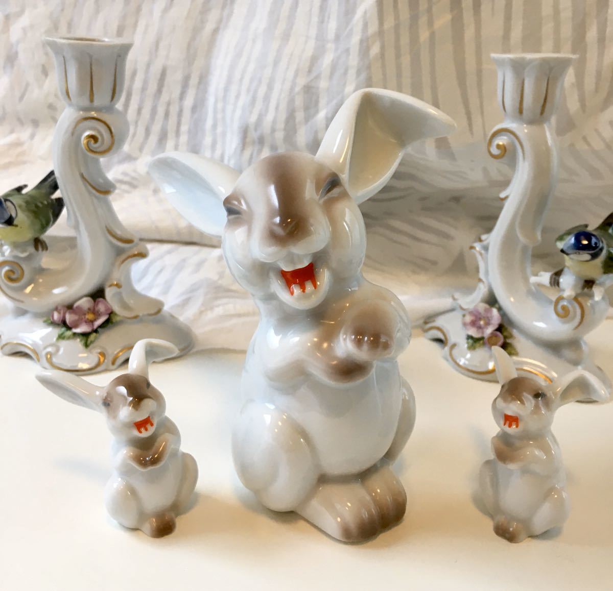 ローゼンタール Laughing Rabbits 3個セット 笑いうさぎ フィギュリン