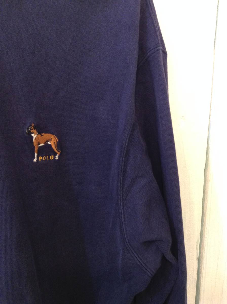 Ralph Lauren ラルフローレン ラガーシャツ ラグビー コットン長袖ポロシャツ メンズL～XL 濃い紺 良品 Lauren POLO ラガーシャツ ポロラルフローレン 90年代 ポロ、ラガ