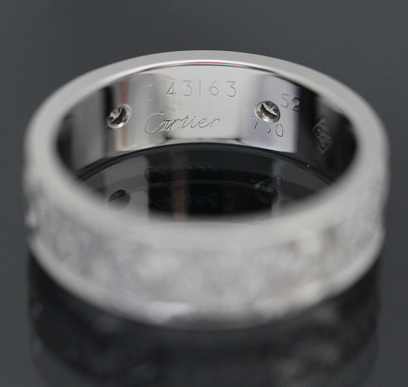 新品磨き済み カルティエ Cartier ラブリング 750 WG パヴェ 