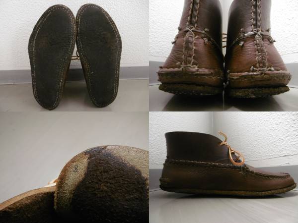 ARROW MOCCASINアローモカシン　チャッカーブーツ ハンドソーン　USA製　ブラウン　クレープソール 8　26cm位 ARROW MOCCASIN アローモカシン MOCCASIN＞ 4W モカシン