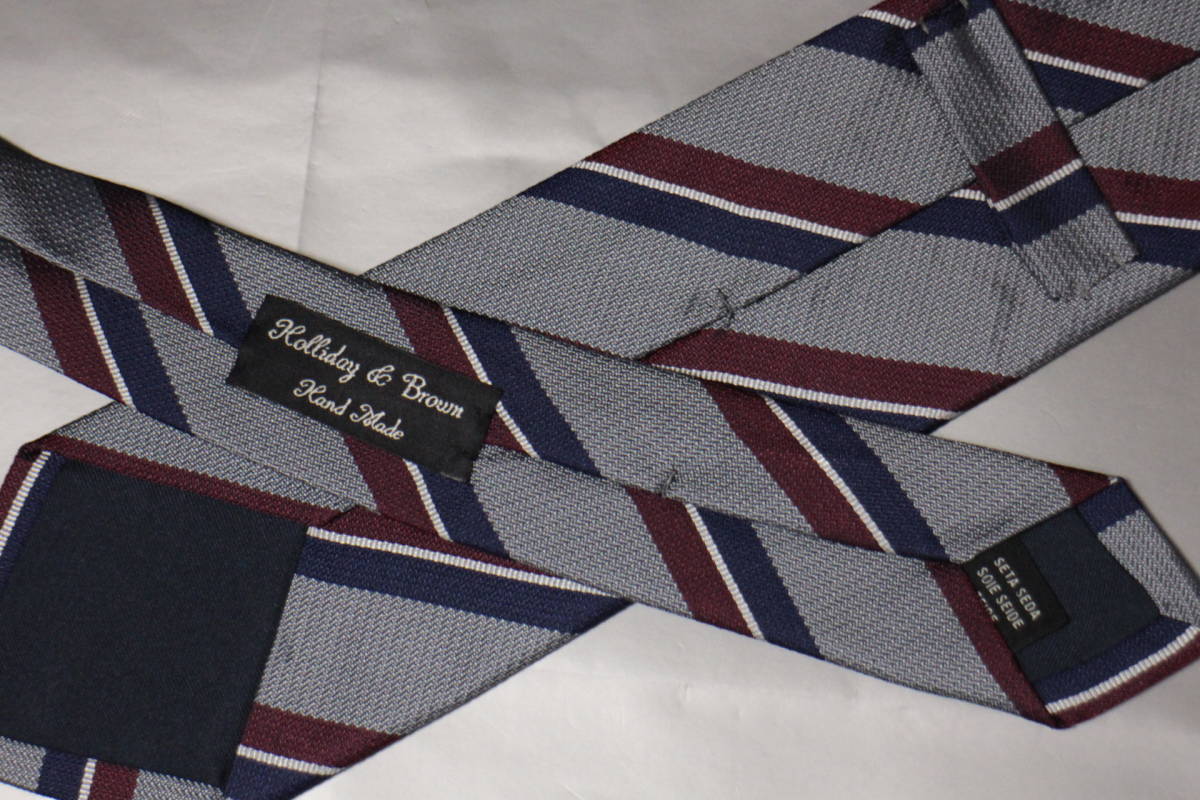 ホリディ ブラウン 阪急メンズ館 ネクタイ超華麗艶シルバー ネイビー ボルドートリコロールジャガード織レジメンハンドメイド 服飾小物 売買されたオークション情報 Yahooの商品情報をアーカイブ公開 オークファン Aucfan Com
