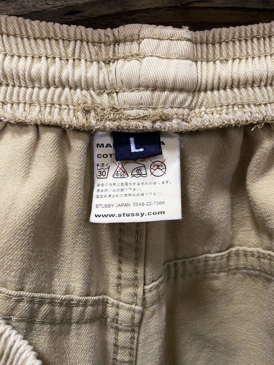 OLD USA製 STUSSY ビーチショーツ イージーショーツ カーキ size:L