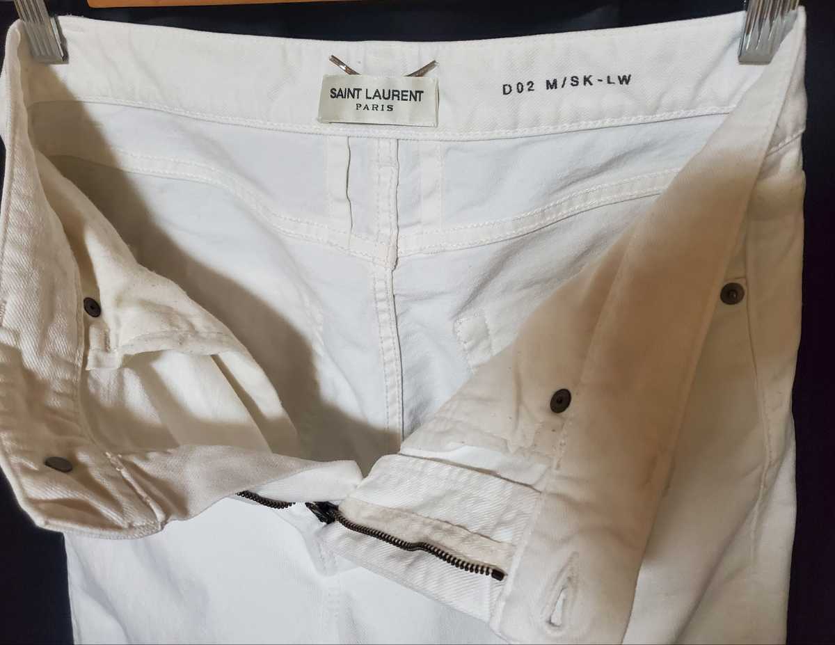 ☆上質 Saint Laurent Paris サンローランパリ YSL ホワイト スキニー