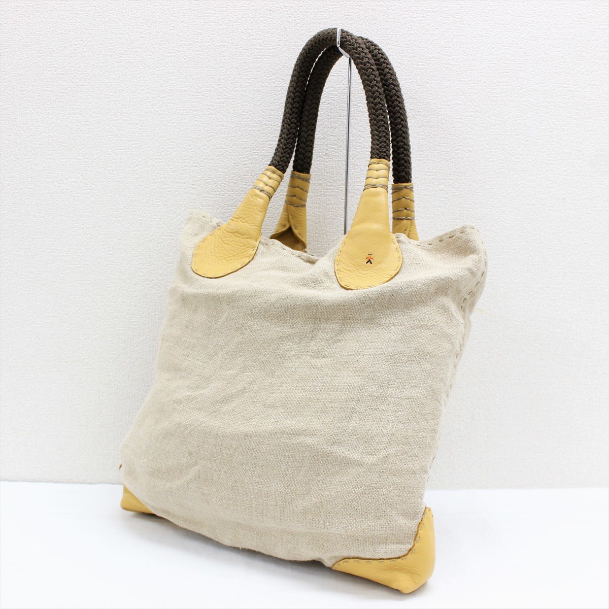 HENRY BEGUELIN エンリー ベグリン リネン×レザー トートバッグ オミノ