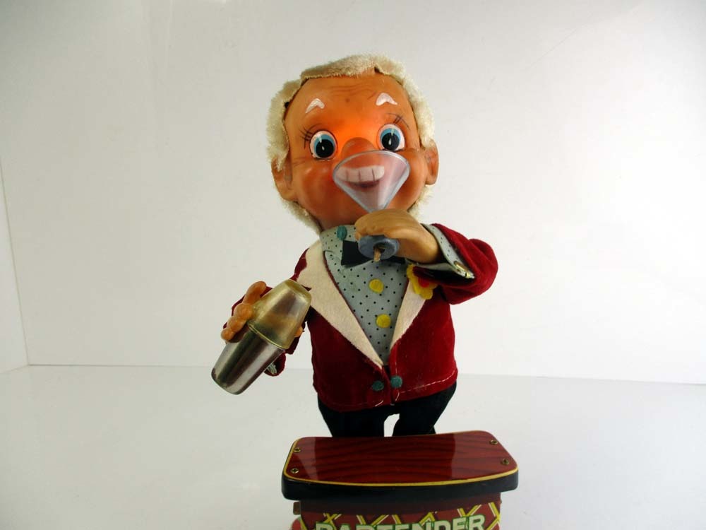 野村トーイ 1950年代製 バーテンダー 箱付き 完動美品 高さ約30cm