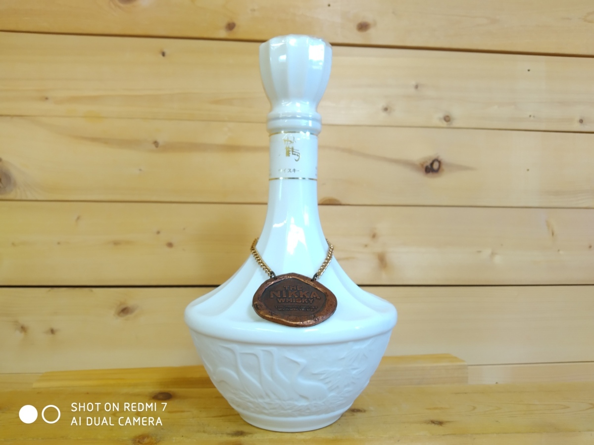 古酒☆未開栓 NIKKA ニッカ 鶴 陶器ボトル 750ml 43% 重量1473g No4610 