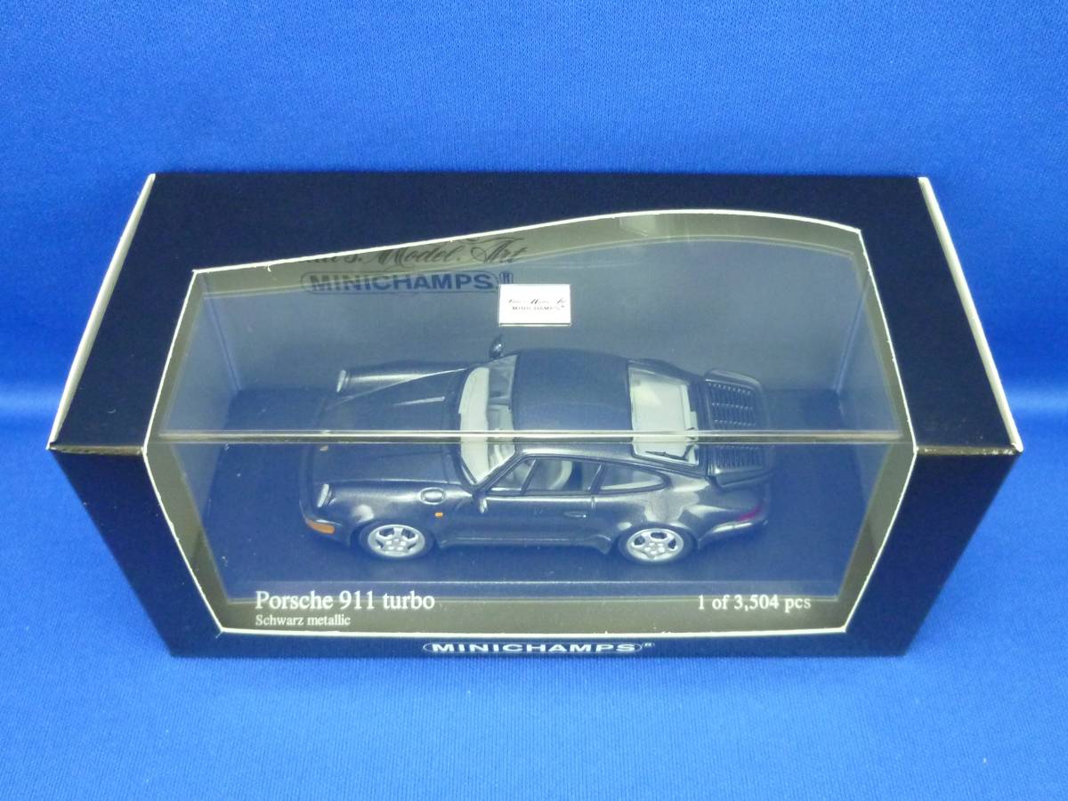 ⑥ミニチャンプス 1/43 ポルシェ 911 turbo 1990 Black metallic