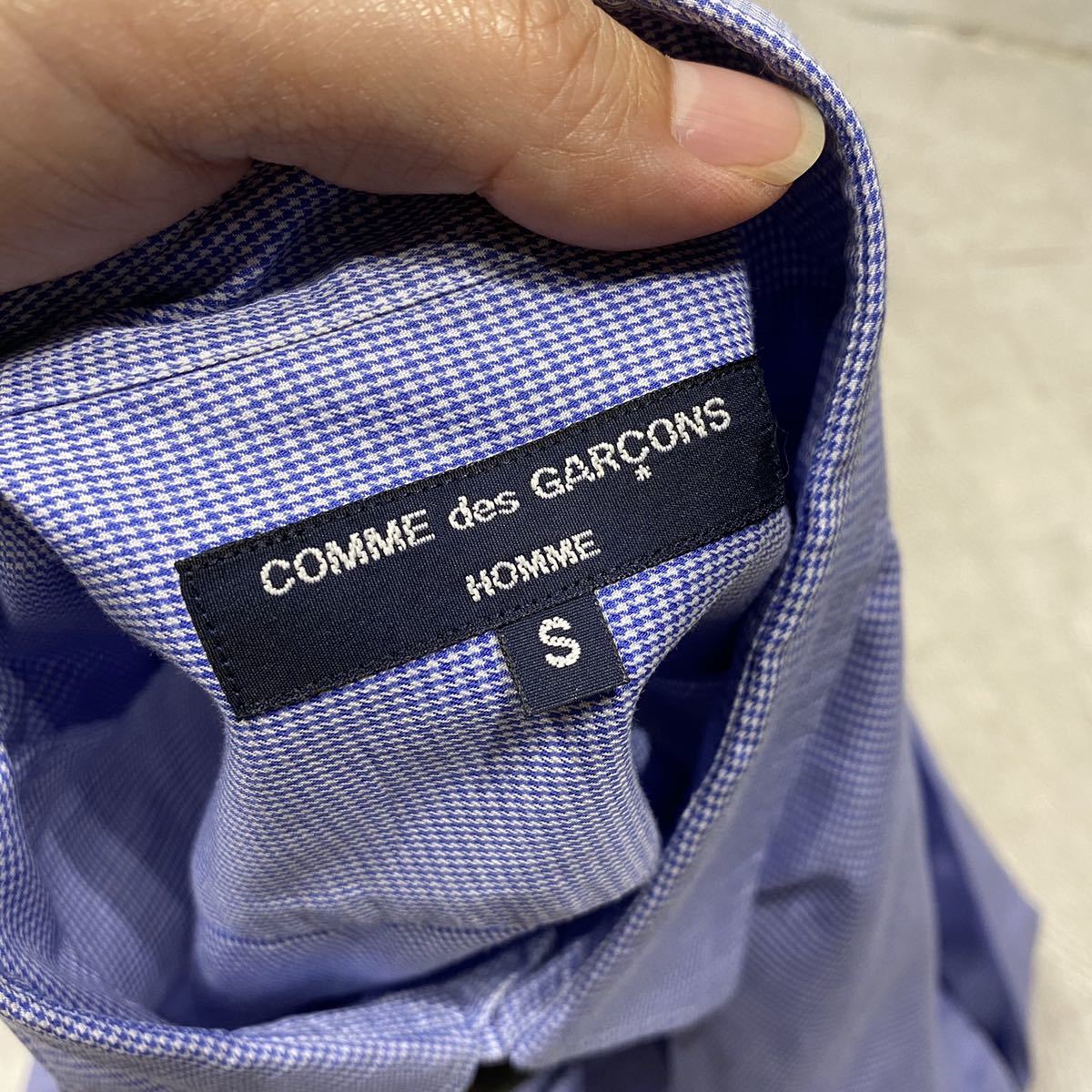 12ss COMME des GARCONS HOMME コム デ ギャルソン オム ギンガム チェック x カモ パイピング シャツ サイズ S Comme Garçons Homme 希少 Black HERO