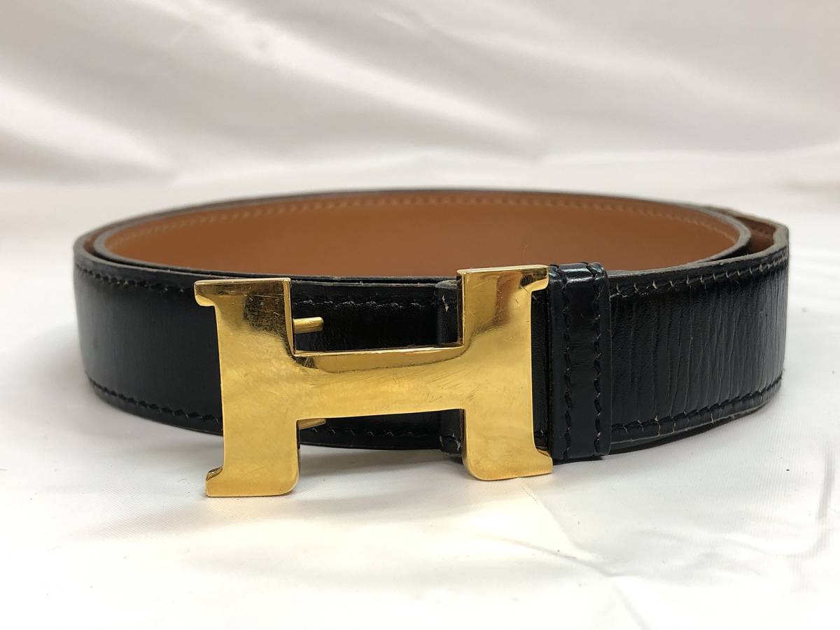 ☆Hermes/エルメス☆ レディース ヴィンテージ ベルト ブラック 刻印l