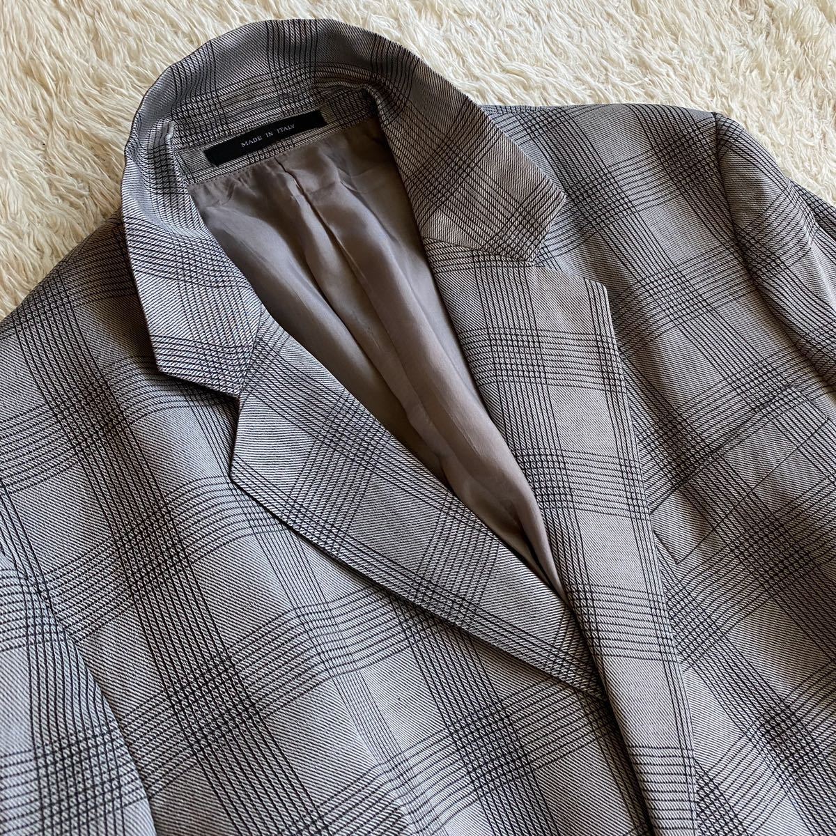 伊製Emporio Armani ノーカラー 上質ツイード ジャケット マルチカラー