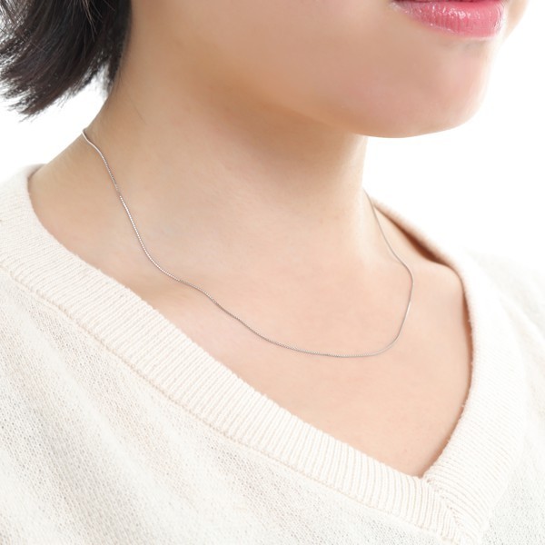 Pt850 プラチナベネチアンチェーン 0.7mm幅 45cm/スライド　 　_6