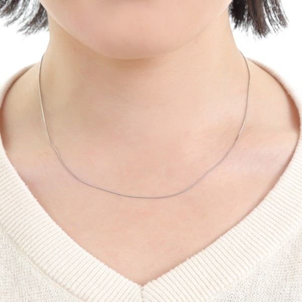 Pt850 プラチナベネチアンチェーン 0.7mm幅 45cm/スライド　 　_7