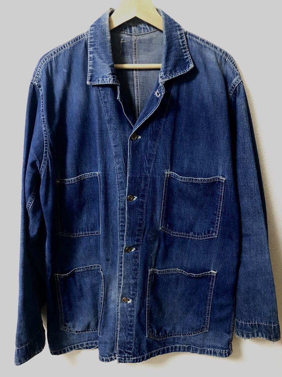 40s ヴィンテージ カバーオール 月桂樹ボタン ドーナツボタン ワーク