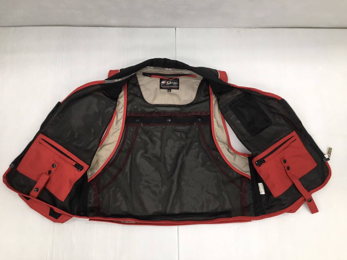 【W5362】がまかつ ライフジャケット 赤 黒 3L 釣り アウトドア メンズ 中古 現状お渡し