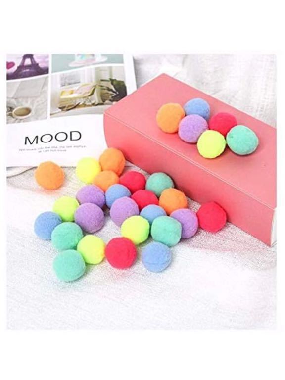 猫 おもちゃ 猫 ボール ペット用 噛むおもちゃ ぐるぐる 遊び用 弾力 ボール 色彩豊か 運動不足 ストレス解消 30個セット_5