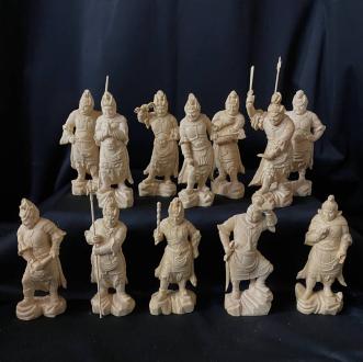 井波彫刻　総檜材　木彫仏像　仏師手仕上げ品　金毘羅権現　金毘羅明王立像 極上品 一刀彫り 井波彫刻 総檜材 仏教工芸品 木彫仏像 仏教手