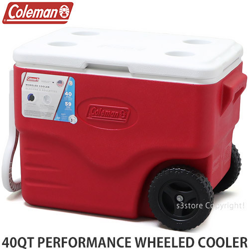 お得，大人気 1円 COLEMAN 40QT PERFORMANCE WHEELED COOLER Red 40QT コールマン ウィール クーラーボックス キャンプ 同梱不可(30L～)｜売買されたオークション情報、yahooの商品情報をアーカイブ公開 - オークファン 30L～