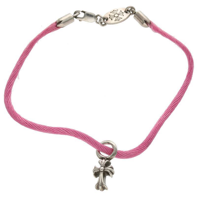 chrome hearts KZ クロムハーツ シルク ブレスレット ピンク クロムハーツ Chrome Hearts KZ⁄ケーゼット CHクロススタック シルク