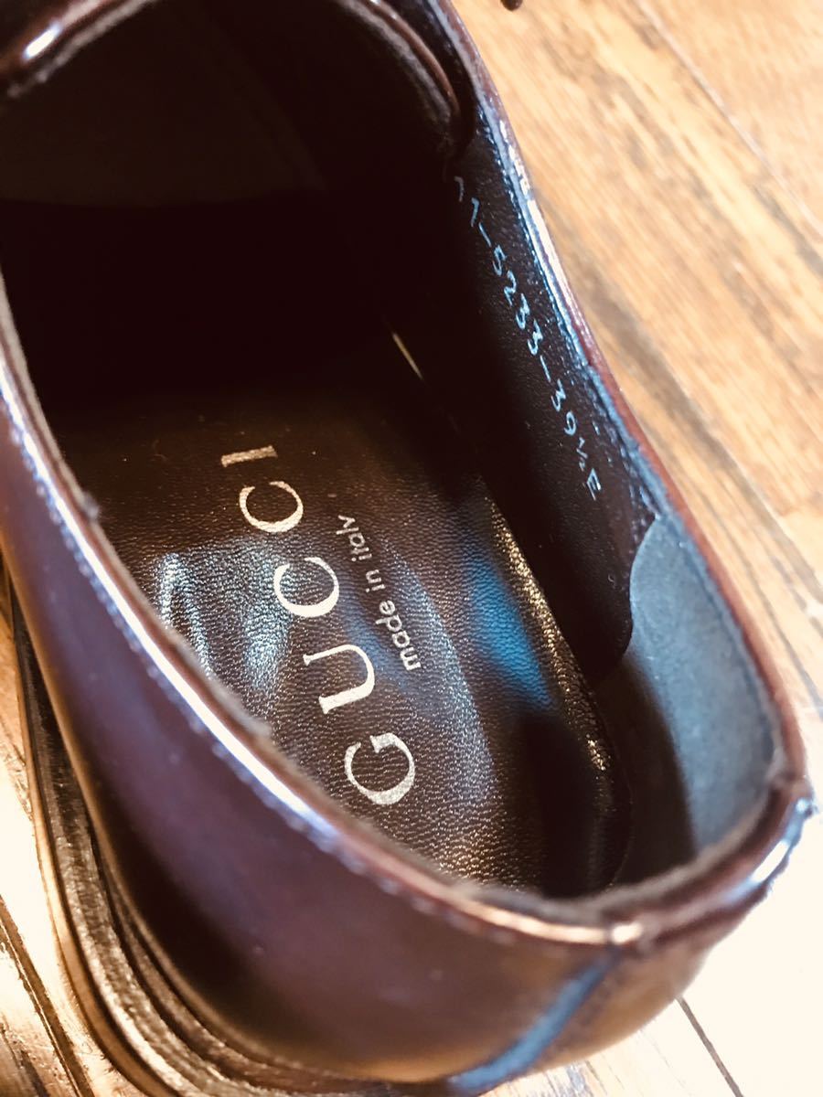 プレーントゥ グッチ 革靴 レザー レースアップ シューズ ウェブ GUCCI