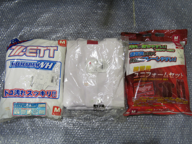 即決あり！ 未使用 野球 ユニフォーム 上下セット Mサイズ 3点まとめ売り！ ZETT/ローリングス