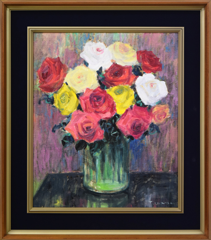 アート 静物画 油彩画 油絵 F8 絵画「薔薇」 絵画「薔薇」 【公式通販】 アート 静物画 油彩画 油絵 F8 絵画