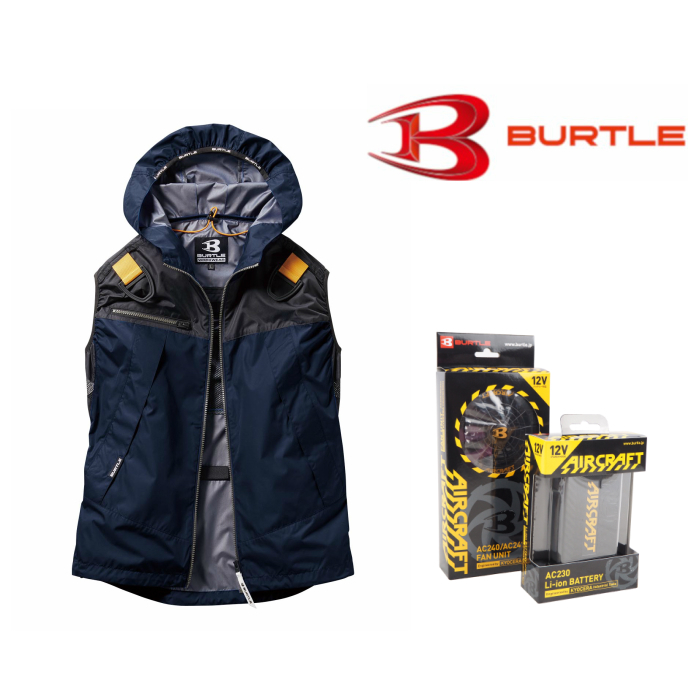 新品未使用】BURTLE×RYOBI aircraft 空調服 AC1094 ネイビー Lサイズ