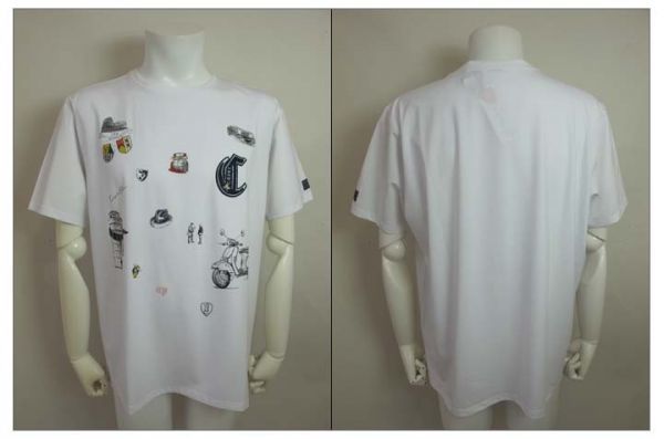 【durini】Others CAPRI カプリ 夏35%OFF!マリンプリントTシャツ ワッペン クルーネック 半袖 綿100% ゆったり/ホワイト/50(XL)