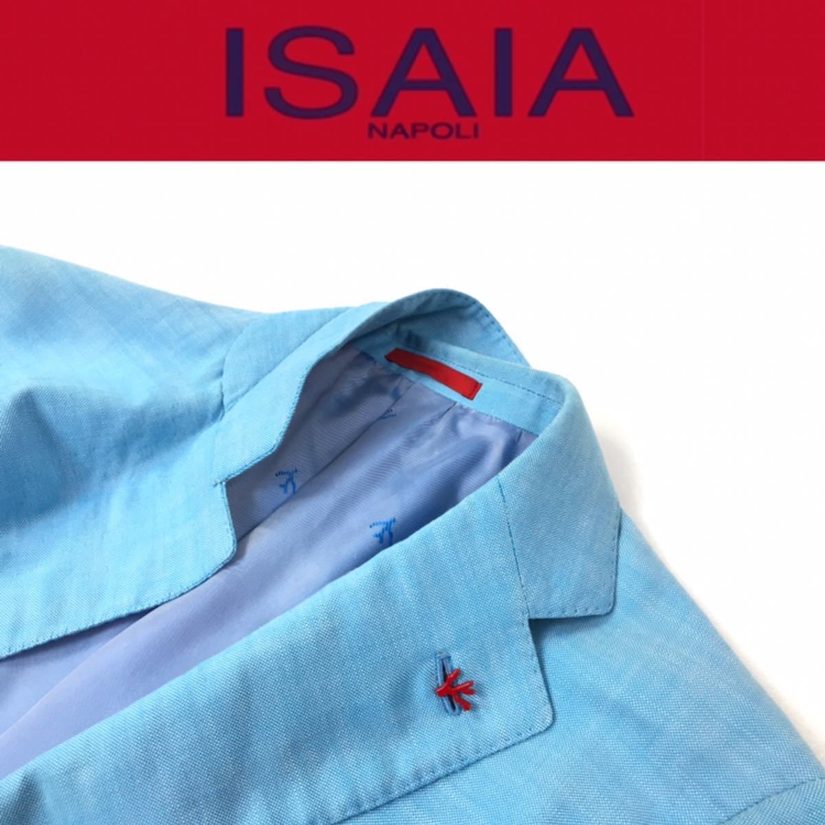 未使用 春夏モデル イザイア ISAIA ブルー サックス オ25120 48 46