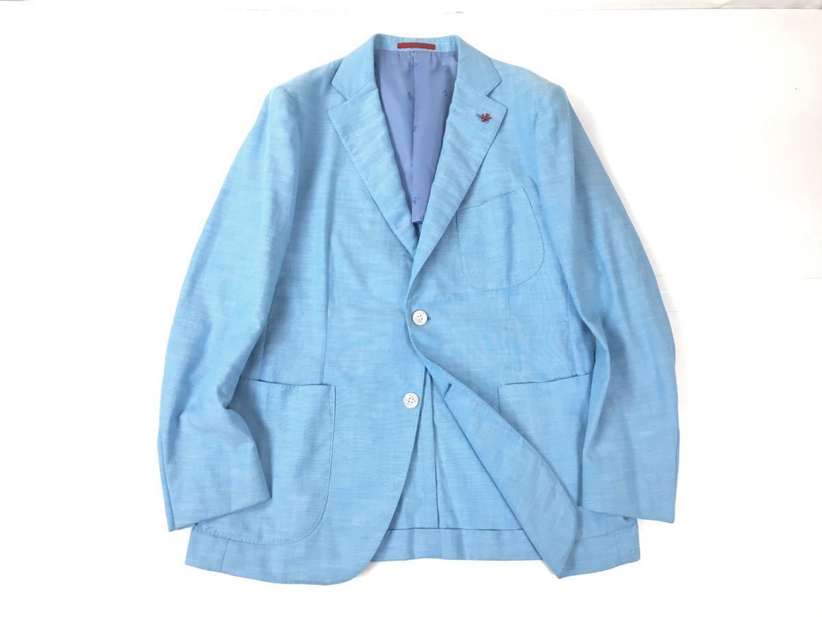 未使用 春夏モデル イザイア ISAIA ブルー サックス オ25120 48 46