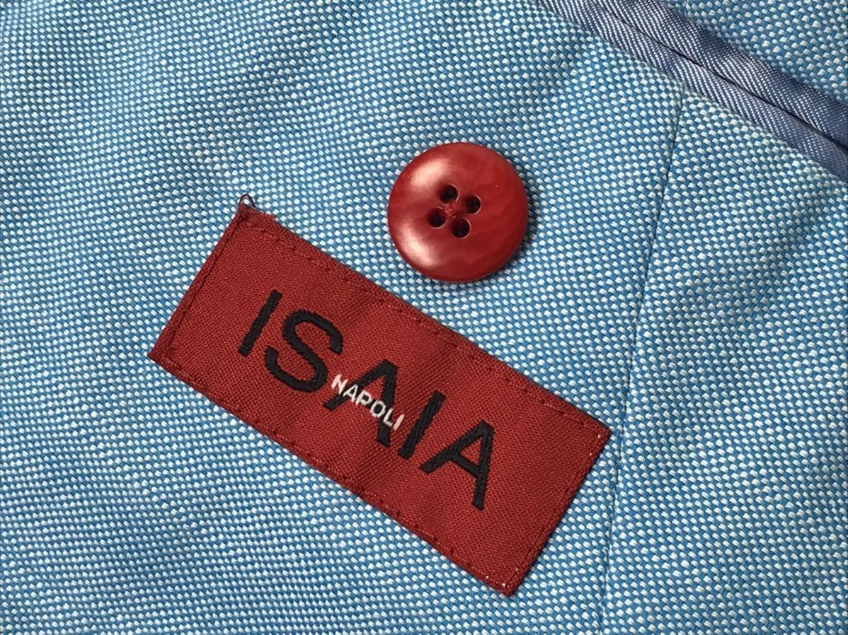 未使用 春夏モデル イザイア ISAIA ブルー サックス オ25120 48 46