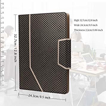 J-ブラック A4タテ 用箋挟 クリップボード A4 バインダー Toplive ノートカバー 収納ポケット搭載 ペンホルダー付_5