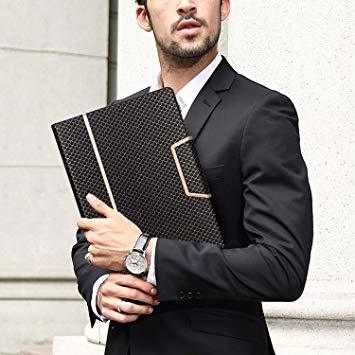 J-ブラック A4タテ 用箋挟 クリップボード A4 バインダー Toplive ノートカバー 収納ポケット搭載 ペンホルダー付_7