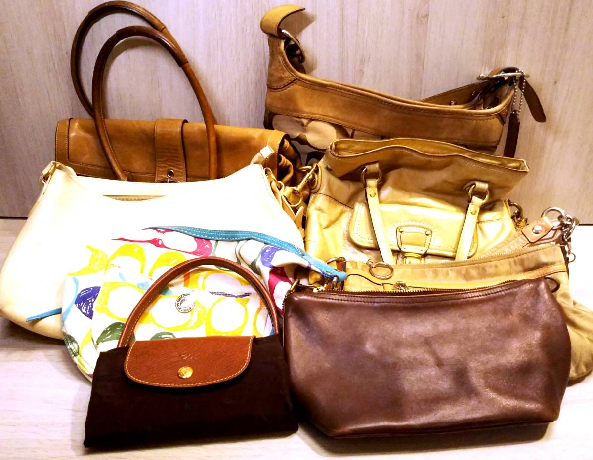 【大人気，安い】 ジャンク ブランドバッグ 8点 コーチ フルラ ロンシャン COACH FURLA LONGCHAMP ショルダーバッグ トートバッグ まとめ売り ジャンク(その他)｜売買されたオークション情報、yahooの商品情報をアー かばん、バッグ