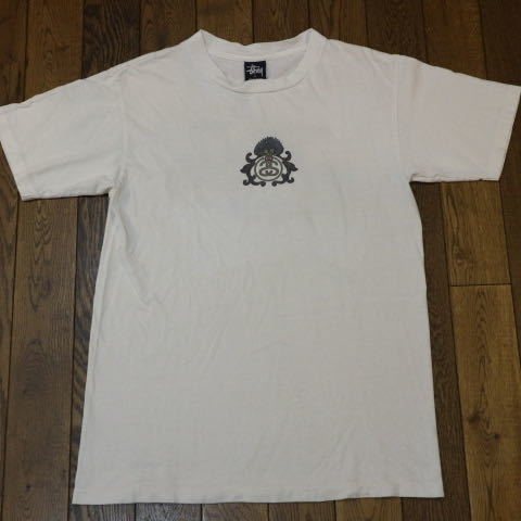 90s USA製 紺タグ STUSSY Tシャツ M ホワイト 龍 ドラゴン SSリンク